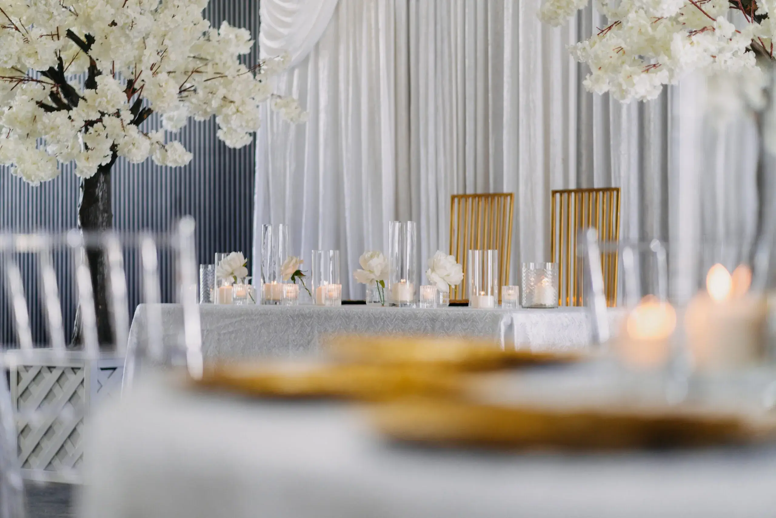 Copacabana Hall venue interior — draped ceiling and lighting