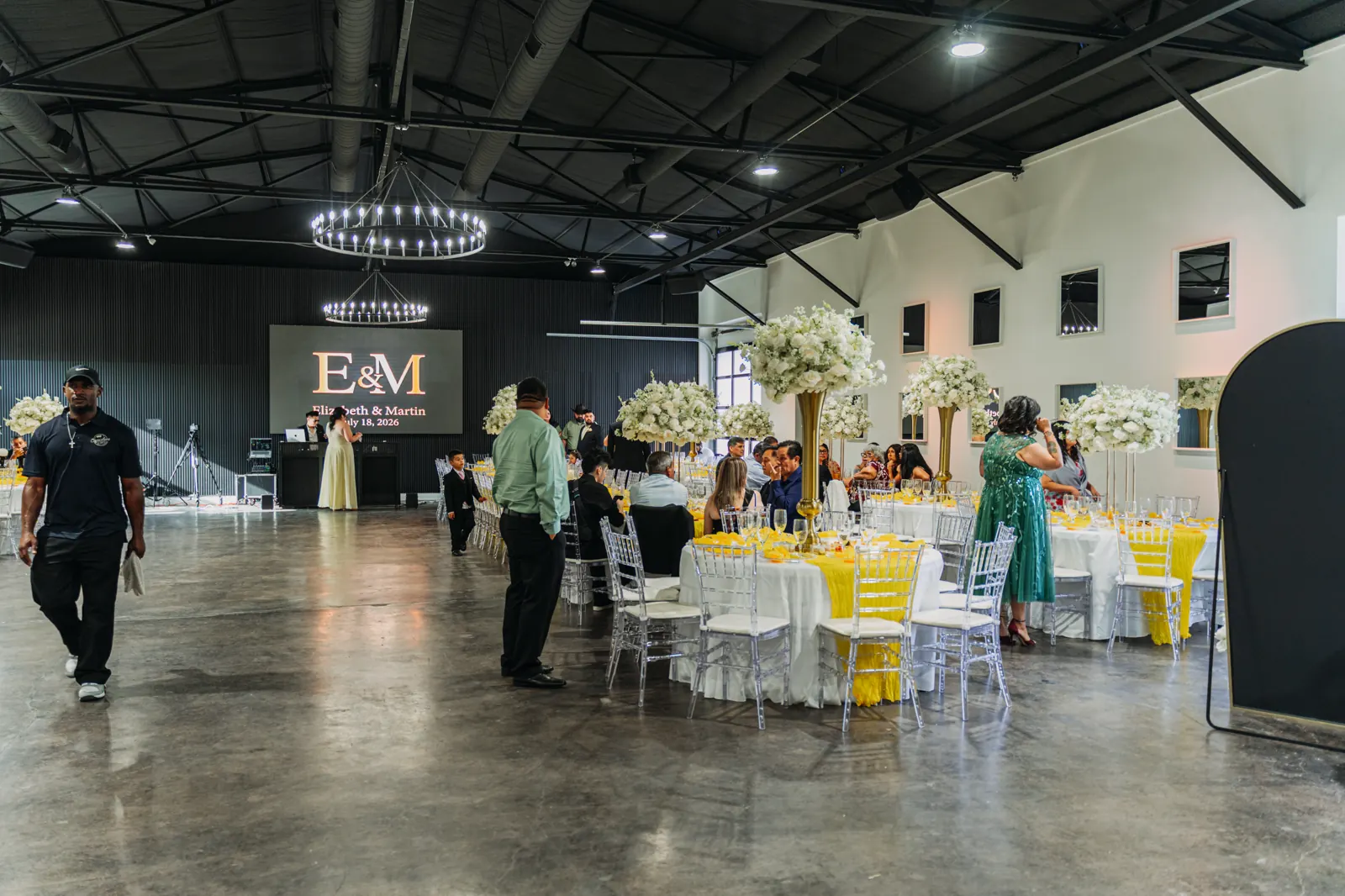 Wedding reception centerpiece decor at Copacabana Hall Houston