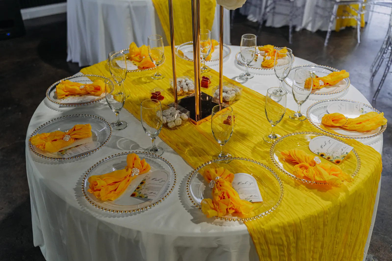 Wedding tables decor Houston venue