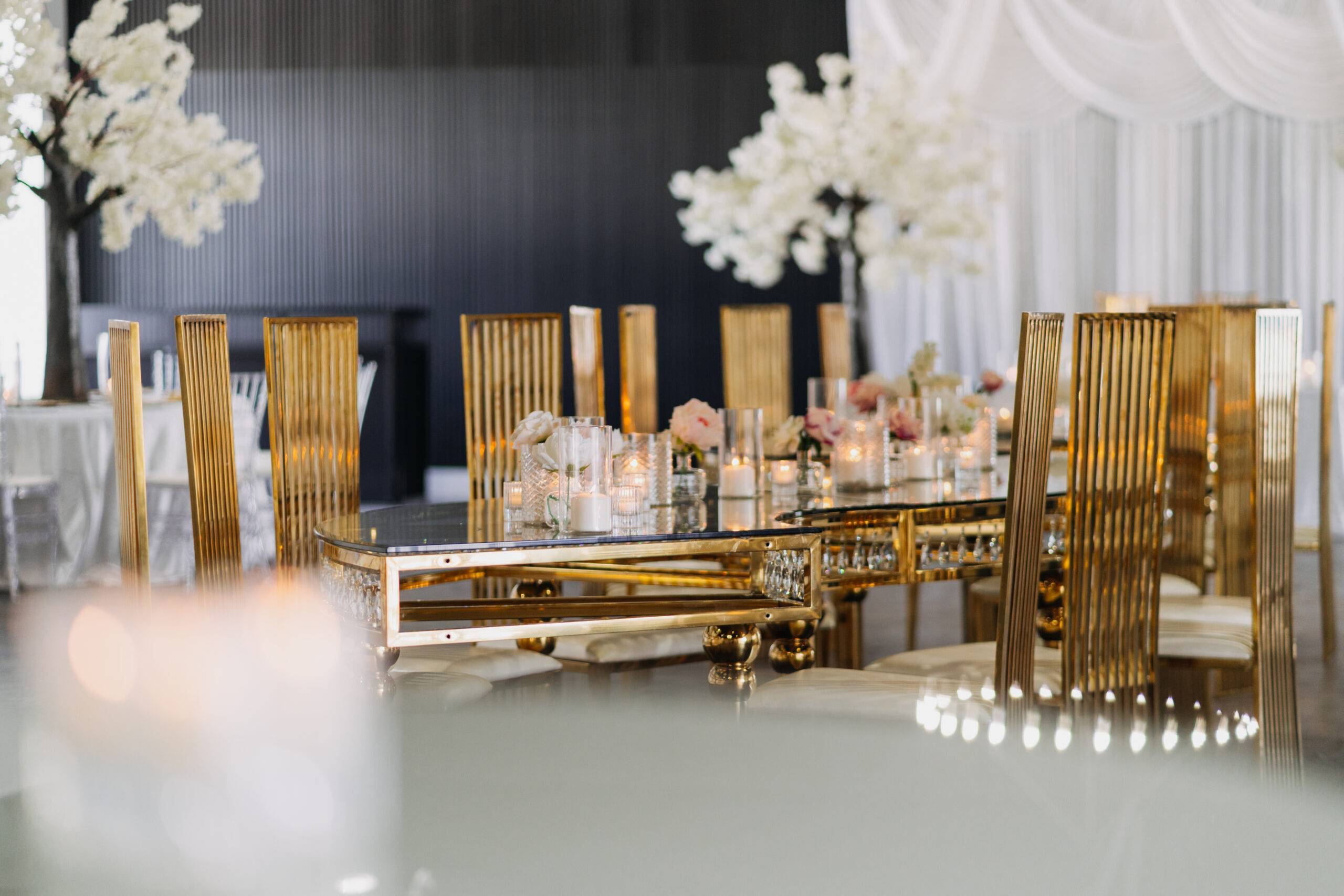 Elegant dining setup at Copacabana Hall
