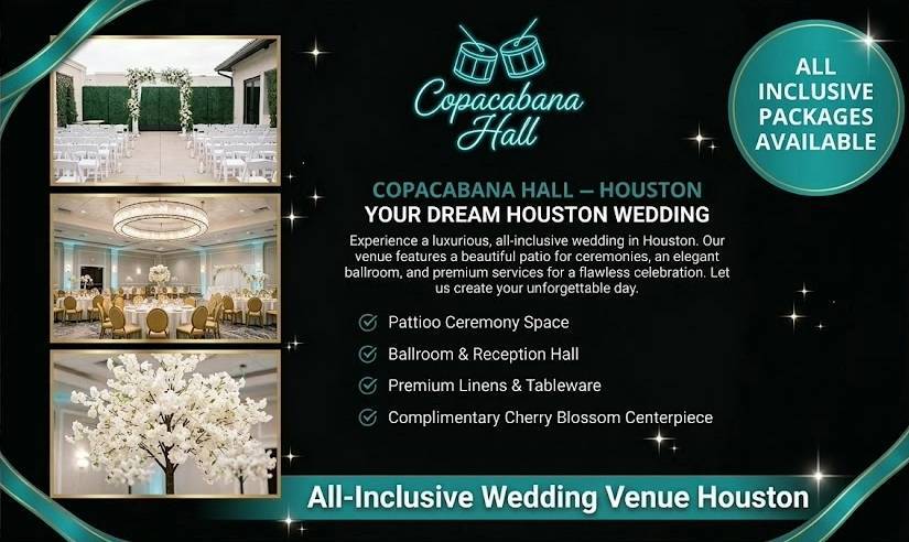Wedding venue interior at Copacabana Hall